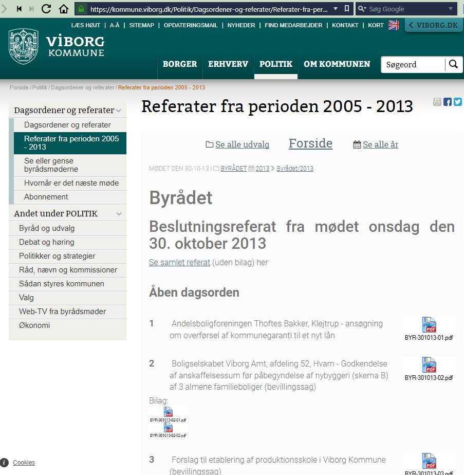 Minutes generated by Hugo has come to form a part of Viborg Municipalitys main website